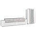 Parete Attrezzata Mirko, Set Salotto Porta Tv, Mobile Soggiorno Multiuso, 100% Made In Italy, Cm 280x45h121, Bianco Lucido E Cemento - Foto miniatura 2