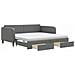 Divano Letto Estraibile Cassetti Grigio Scuro 100x200cm Tessuto - Foto miniatura 1
