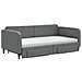 Divano Letto Estraibile Cassetti Grigio Scuro 100x200cm Tessuto - Foto miniatura 9