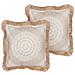 Set Di 2 Cuscini Geranium 45 X 45 Cm Beige Trama Orientale - Foto miniatura 6