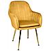 Sedia Da Pranzo In Velluto Giallo Senape Poltroncina Vintage Mod. Celine - Foto miniatura 1