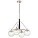 Lampadario Contemporaneo Marilyn Acciaio Nichel Lucido Vetro 4 Luci E27 - Foto miniatura 1