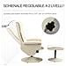 Poltrona Relax Reclinabile Fino 135° Con Seduta Girevole E Pouf Poggiapiedi, 78x84x110cm, Crema - Foto miniatura 2