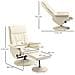 Poltrona Relax Reclinabile Fino 135° Con Seduta Girevole E Pouf Poggiapiedi, 78x84x110cm, Crema - Foto miniatura 3