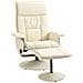 Poltrona Relax Reclinabile Fino 135° Con Seduta Girevole E Pouf Poggiapiedi, 78x84x110cm, Crema - Foto miniatura 1