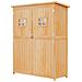 Casetta da Giardino Legno con Porta Doppia, Mensole e Finestre, 127.5x50x164cm - Foto miniatura 1