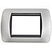 Placchetta Placca Silver Compatibile Living 3 Posti Copri Interruttore Cl 119-02 - Foto miniatura 1