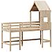 Letto Soppalco con Scala e Tetto 80x200 cm Legno Massello Pino - Foto miniatura 7