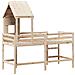 Letto Soppalco con Scala e Tetto 80x200 cm Legno Massello Pino - Foto miniatura 10