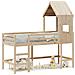Letto Soppalco con Scala e Tetto 80x200 cm Legno Massello Pino - Foto miniatura 1