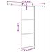 Porta Scorrevole Set Ferramenta Nera 76x205 cm Vetro Temperato - Foto miniatura 2