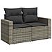Set Divani Da Giardino 7 Pz Con Cuscini Grigio In Polyrattan - Foto miniatura 2