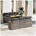 Set Divani Da Giardino 7 Pz Con Cuscini Grigio In Polyrattan - Foto miniatura 8
