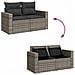 Set Divani Da Giardino 7 Pz Con Cuscini Grigio In Polyrattan - Foto miniatura 10
