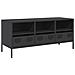 Mobile Tv Nero 101,5x39x43,5 Cm In Acciaio Laminato A Freddo - Foto miniatura 2