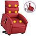 Poltrona Alzapersona Reclinabile Massaggio Rosso in Similpelle - Foto miniatura 1