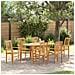 Set da Pranzo da Giardino  in Legno Massello Teak a 7 Pezzi, Sedia da Giardino impilabile  2 pcs in Legno Massello Teak, Sedia da Giardino impilabile  4 pcs in Legno Massello Teak - Foto miniatura 2