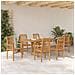 Set da Pranzo da Giardino  in Legno Massello Teak a 7 Pezzi, Sedia da Giardino impilabile  2 pcs in Legno Massello Teak, Sedia da Giardino impilabile  4 pcs in Legno Massello Teak - Foto miniatura 4