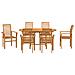 Set da Pranzo da Giardino  in Legno Massello Teak a 7 Pezzi, Sedia da Giardino impilabile  2 pcs in Legno Massello Teak, Sedia da Giardino impilabile  4 pcs in Legno Massello Teak - Foto miniatura 7