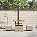 Set da Pranzo da Giardino 3 Pezzi con Cuscini Beige in Rattan e Acacia - Foto miniatura 4