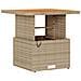 Set da Pranzo da Giardino 3 Pezzi con Cuscini Beige in Rattan e Acacia - Foto miniatura 5