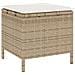 Set da Pranzo da Giardino 3 Pezzi con Cuscini Beige in Rattan e Acacia - Foto miniatura 6
