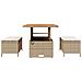 Set da Pranzo da Giardino 3 Pezzi con Cuscini Beige in Rattan e Acacia - Foto miniatura 7