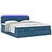 Pouf Letto con Materassi e LED Blu Scuro 200x200cm Velluto - Foto miniatura 6