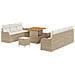Set Divano da Giardino 10 pcs Beige e Crema 80 x 80 x 71 cm - Foto miniatura 1