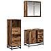 Set di mobili per il bagno con cassetto 3 pcs Legno vecchio - Foto miniatura 1