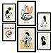 Set Di 6 Stampe Stampe Artistiche D'amore In Inchiostro Nero In Stile Schizzo Per L'interior Design A3 & A4 Cornice Nera - Foto miniatura 1