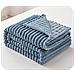 Coperta In Pile Di Flanella Blu Fumo A Coste Da 3 Cm - 180x200 Cm Con Cartoncino A Nastro - Foto miniatura 1