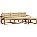 Set di divani da esterno con cuscino 4 pcs Naturale e Beige - Foto miniatura 1