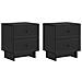 Armadio da Notte con cassetto 2 pcs Nero 43 x 34,5 x 47,5 cm - Foto miniatura 1