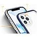 Custodia Trasparente 3in1 Per Iphone 11 Pro Max Con Bordo Blu E Cover In Gel. - Foto miniatura 2
