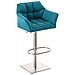 Sgabello Alto Bar Damaso I Sgabello Design Cucina Trapuntato in Tessuto con Braccioli E Schienale Imbottiti l Sedia Sgabello Bar Pub con Poggiapiedi Turchese Acciaio Inox - Foto miniatura 1