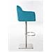 Sgabello Alto Bar Damaso I Sgabello Design Cucina Trapuntato in Tessuto con Braccioli E Schienale Imbottiti l Sedia Sgabello Bar Pub con Poggiapiedi Turchese Acciaio Inox - Foto miniatura 3