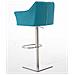 Sgabello Alto Bar Damaso I Sgabello Design Cucina Trapuntato in Tessuto con Braccioli E Schienale Imbottiti l Sedia Sgabello Bar Pub con Poggiapiedi Turchese Acciaio Inox - Foto miniatura 4
