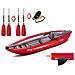 Canoa Gonfiabile Twist1 Rosso Con Pinna 043948-r (5c/11c) + Pagaia Touring-2 Div. In 2 Parti + Pompa - Foto miniatura 1