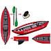 Canoa Gonfiabile Twist1 Rosso Con Pinna 043948-r (5c/11c) + Pagaia Touring-2 Div. In 2 Parti + Pompa - Foto miniatura 4