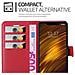 Custodia Compatibile Con Xiaomi Pocophone F1 In Rosso Carminio - Coperchio Protettiva Con Chiusura Magnetica, Funzione Stand E Tasca Per Le Carte - Foto miniatura 5