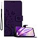 Custodia Compatibile Con Samsung Galaxy A42 / M42 In Lilla Scuro Fiore - Coperchio Protettivo In Design Floreale Con Chiusura Magnetica, Funzione Stand E Slot Per Carte - Foto miniatura 1