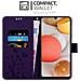 Custodia Compatibile Con Samsung Galaxy A42 / M42 In Lilla Scuro Fiore - Coperchio Protettivo In Design Floreale Con Chiusura Magnetica, Funzione Stand E Slot Per Carte - Foto miniatura 3