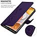 Custodia Compatibile Con Samsung Galaxy A42 / M42 In Lilla Scuro Fiore - Coperchio Protettivo In Design Floreale Con Chiusura Magnetica, Funzione Stand E Slot Per Carte - Foto miniatura 5