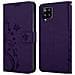 Custodia Compatibile Con Samsung Galaxy A42 / M42 In Lilla Scuro Fiore - Coperchio Protettivo In Design Floreale Con Chiusura Magnetica, Funzione Stand E Slot Per Carte - Foto miniatura 8