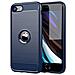 Custodia Compatibile Con Apple Iphone Se 2020 In Brushed Blu - Coperchio Protettivo In Silicone Tpu Flessibile In Look Acciaio Inossidabile-fibra Di Carbonio - Foto miniatura 1