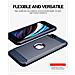 Custodia Compatibile Con Apple Iphone Se 2020 In Brushed Blu - Coperchio Protettivo In Silicone Tpu Flessibile In Look Acciaio Inossidabile-fibra Di Carbonio - Foto miniatura 4