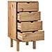 Cassettiera 46x39,5x90 Cm In Legno Massello Di Pino - Foto miniatura 4