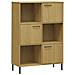 Libreria Con Gambe Metallo Marrone 90x35x128,5 Cm Massello Oslo - Foto miniatura 2