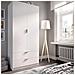 Guardaroba Pisanino, Mobile Appendiabiti Per Camera Da Letto, Armadio A 2 Ante Battenti E 2 Cassetti, 81x52h184 Cm, Bianco - Foto miniatura 1